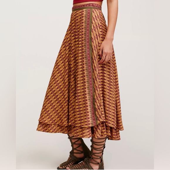 Free People Print MIDI Wrap Skirt - Picture 6 of 13